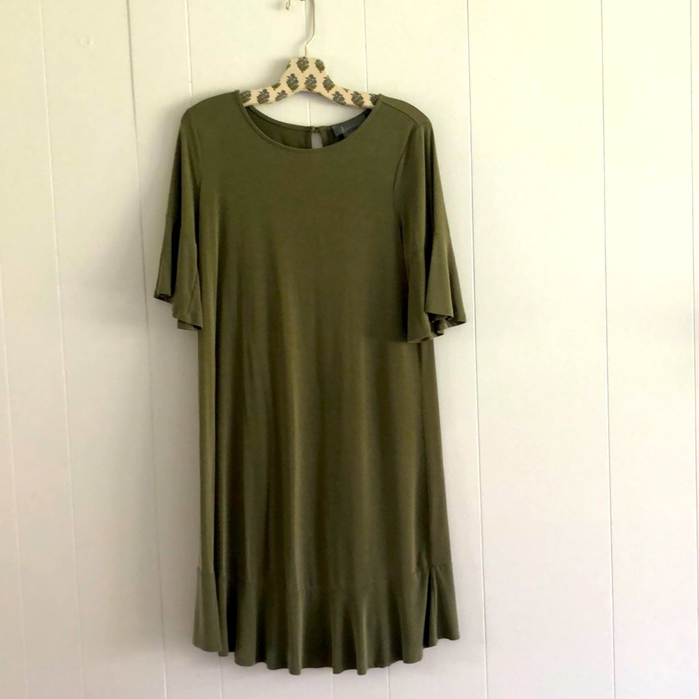 Anthropologie A-line flutter sleeve midi dress